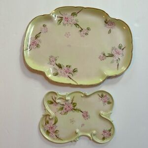Haviland & GAO France Porcelain Handpainted Serving Trays Vintage Collectibles
